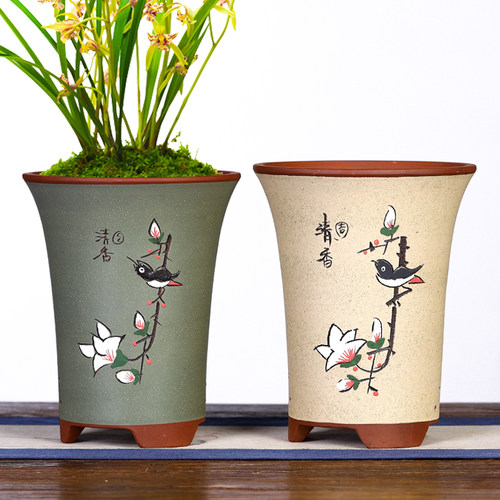 宜兴紫砂兰花盆君子兰盆吊兰绿植花卉专用大号陶瓷盆清仓厂家直销 - 封面