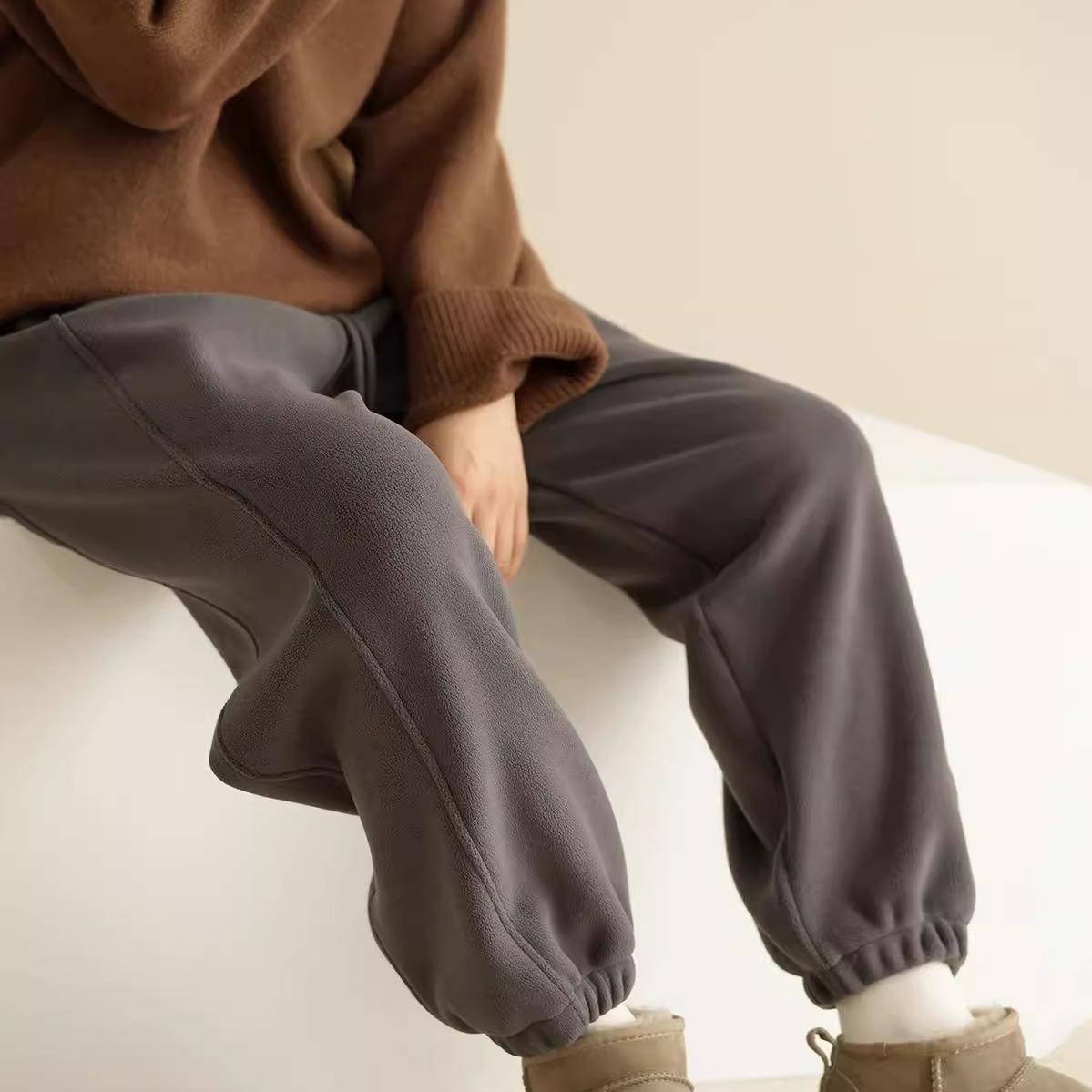 冬季保暖双面绒奥利绒卫裤