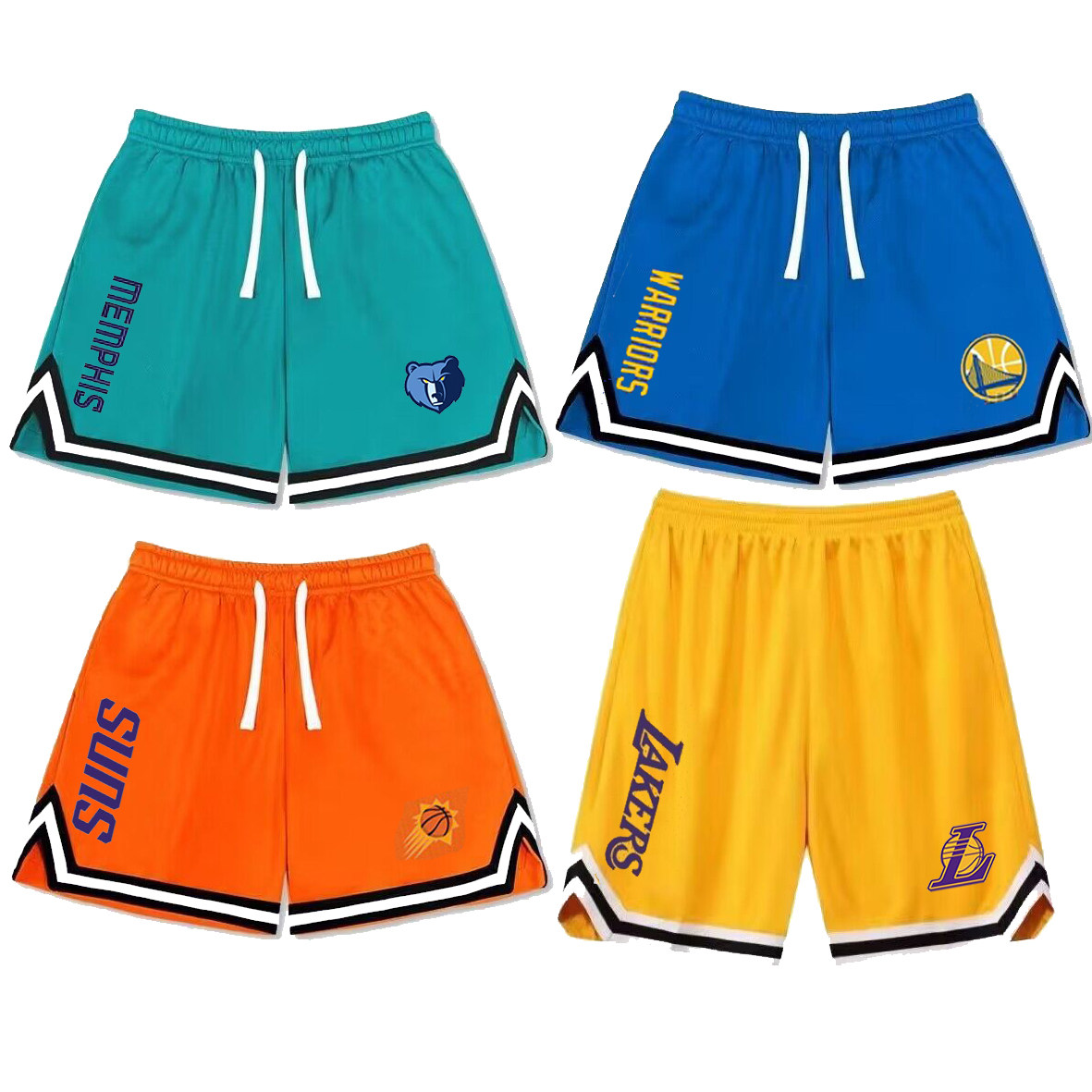湖人詹姆斯库里篮球欧文太阳队莫兰特儿童运动速干短裤五分裤训练