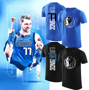 定制独行侠77号东契奇诺维斯基篮球服训练夏季运动短袖T恤儿童男