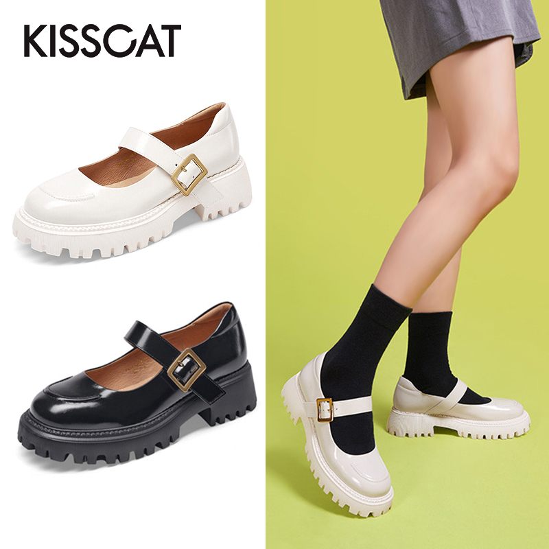 接吻猫时尚百搭摩登玛丽珍女鞋