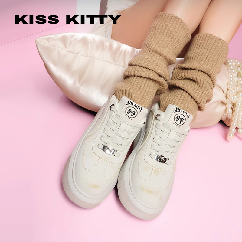 KISSKITTY厚底增高休闲小白鞋