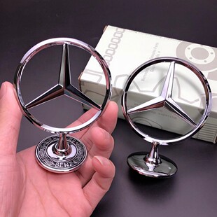 奔驰立标免打孔粘贴款威霆V260改装迈巴赫立标装饰奔驰机盖车头标