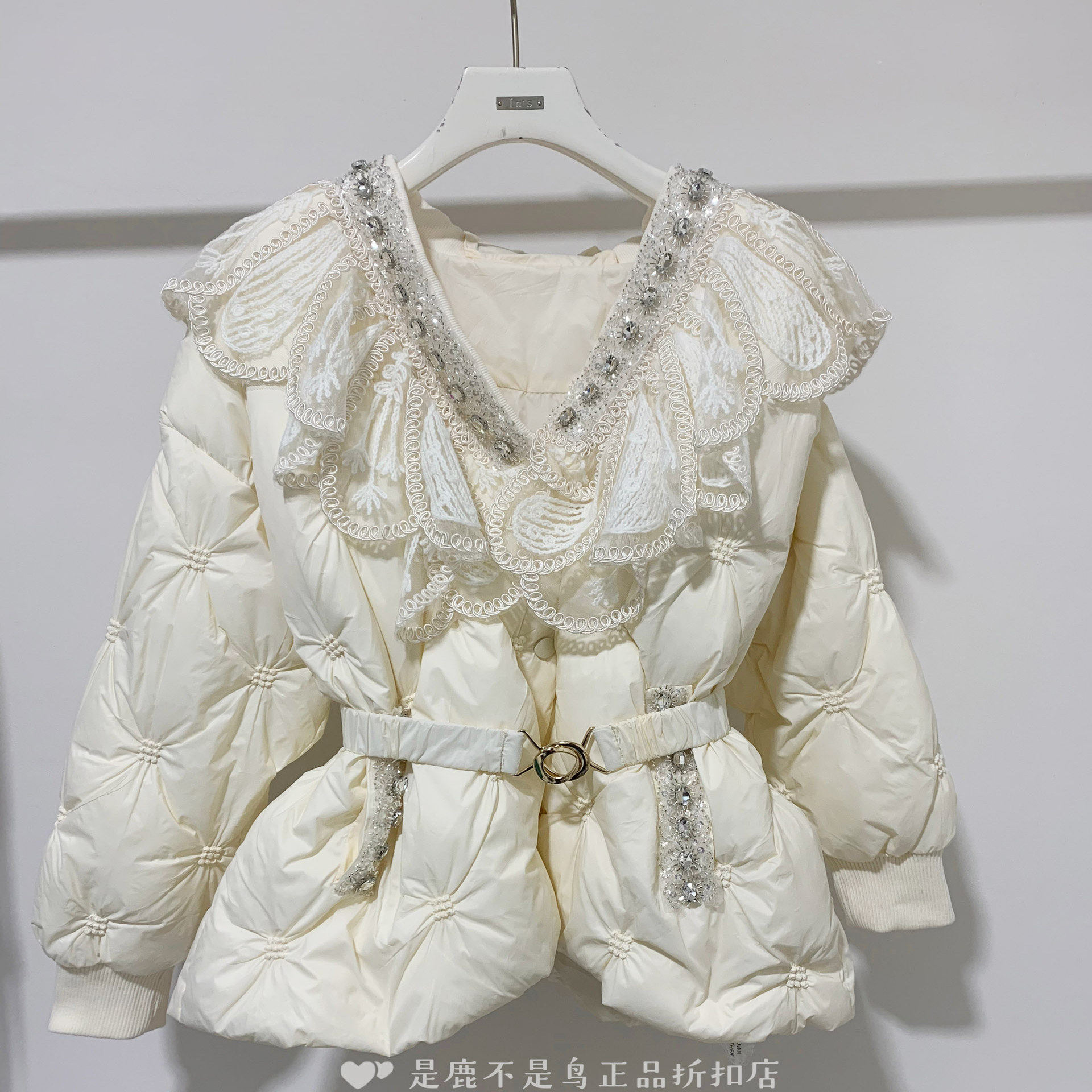 映氏国内专柜正品代购蕾丝拼接保暖小香风收腰显瘦超好看羽绒服,女装/女士精品,羽绒服,淘宝优惠券,粉丝福利购,淘宝优惠卷