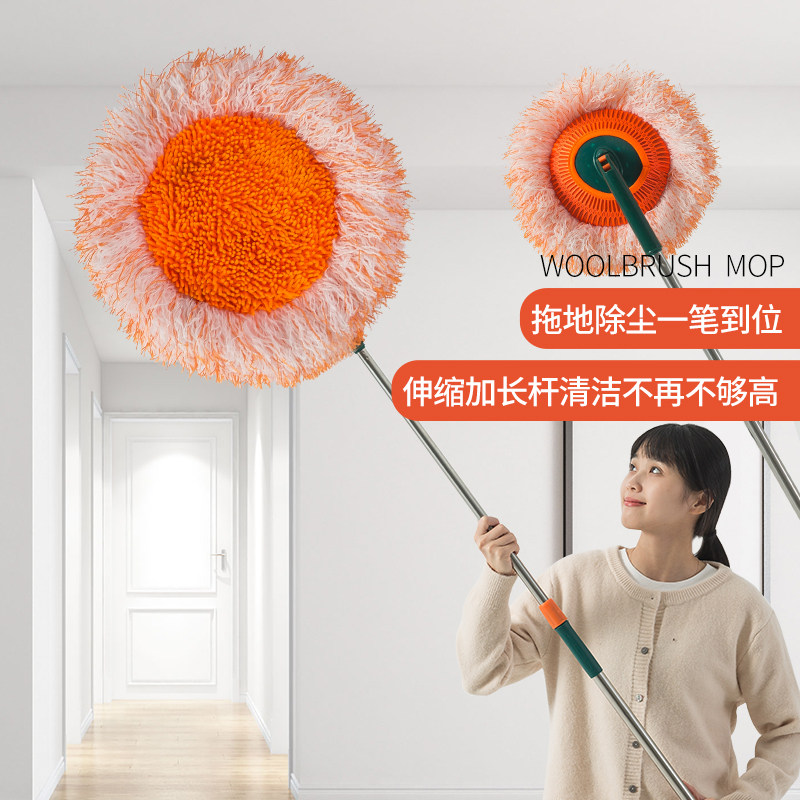 擦玻璃神器家用多功能向日葵伸缩拖把向日葵除尘擦墙面天花板除湿