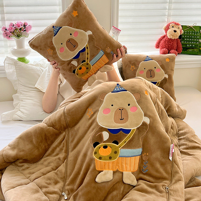 汽车专用抱枕被子二合一