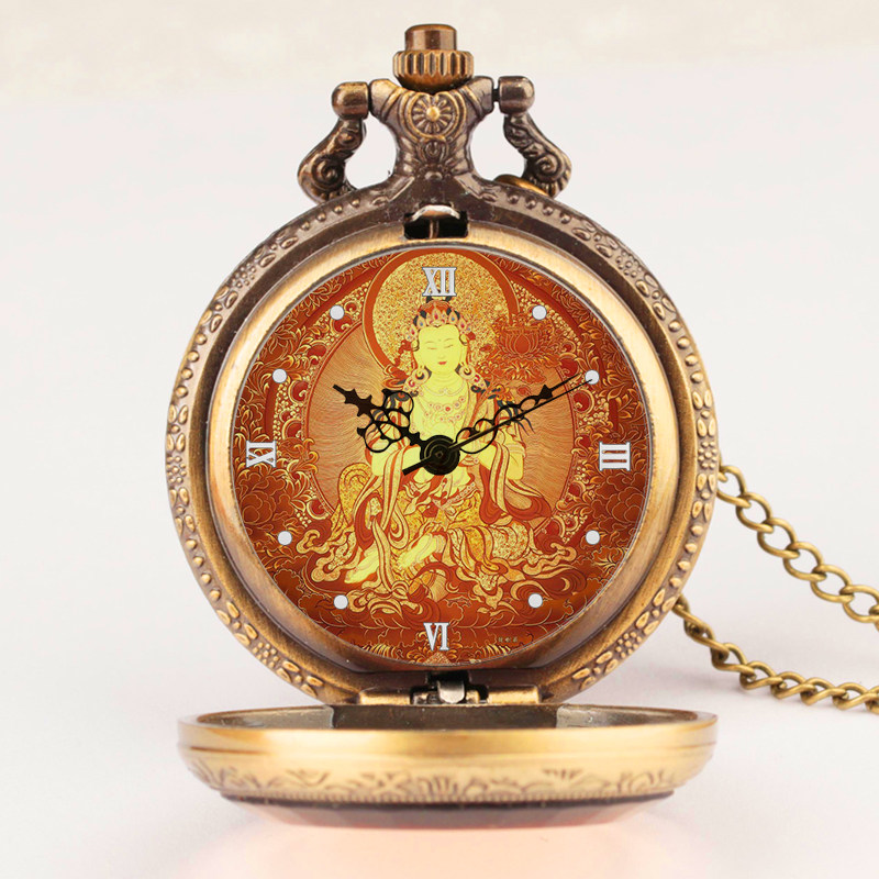 观音怀表观世音菩萨佛男女士石英表复古观音文殊普贤地藏四大菩萨