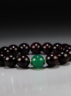 黑珍珠手链小叶紫檀原创