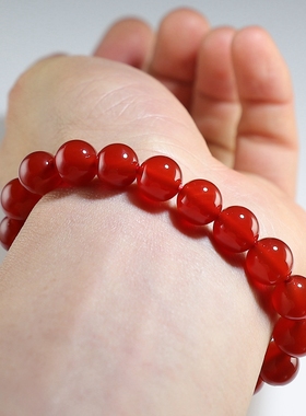 【促销款】红玛瑙手链 卡10mm男女情侣本命年手串送备珠1颗 楼叔