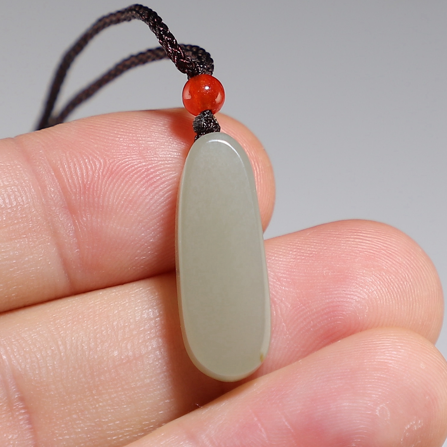 [无字牌]和田玉挂件 新疆青白料素款无事小吊坠 楼叔孤品