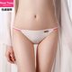 性感内裤 女三角底裤 低腰莫代尔面料细带子时尚 4条装 粘纤棉质大码