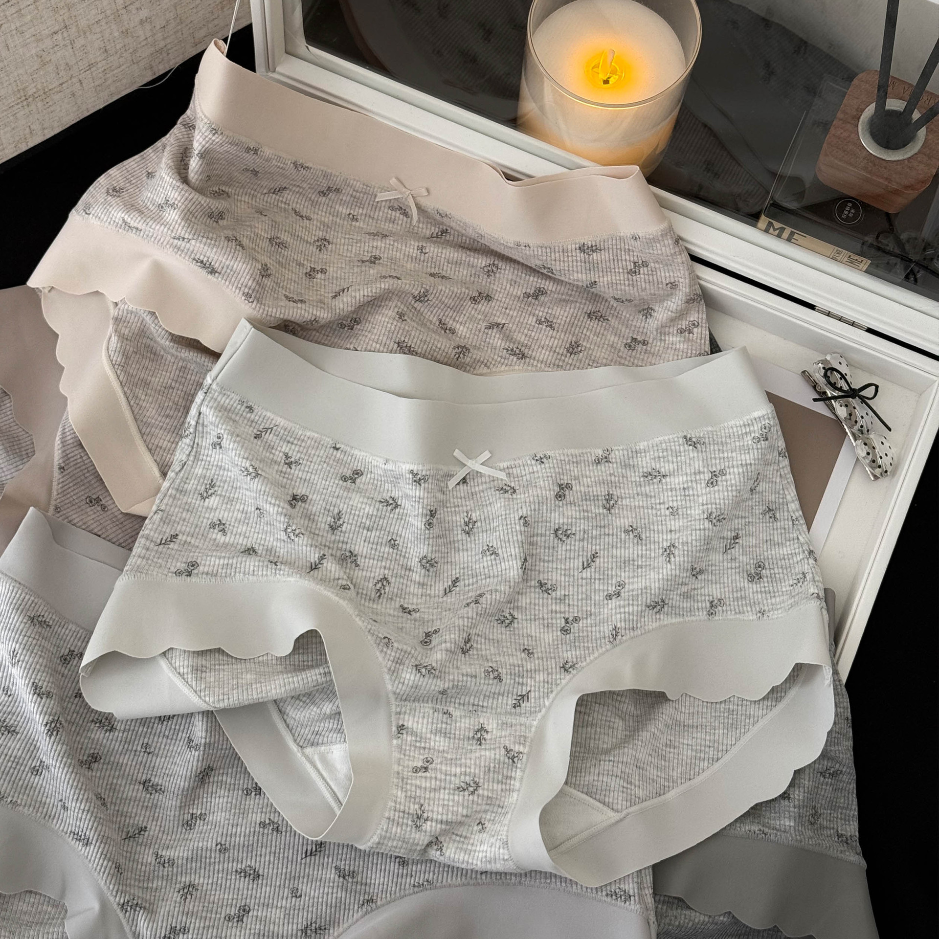 韩系ins风碎花女无痕三角内裤