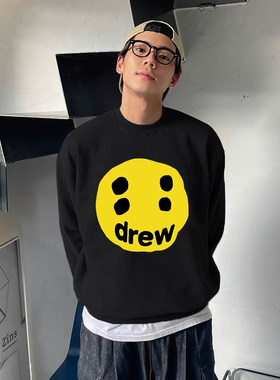 CPFM x DREW笑脸发泡印花联名侃爷美式潮牌宽松情侣圆领卫衣男秋