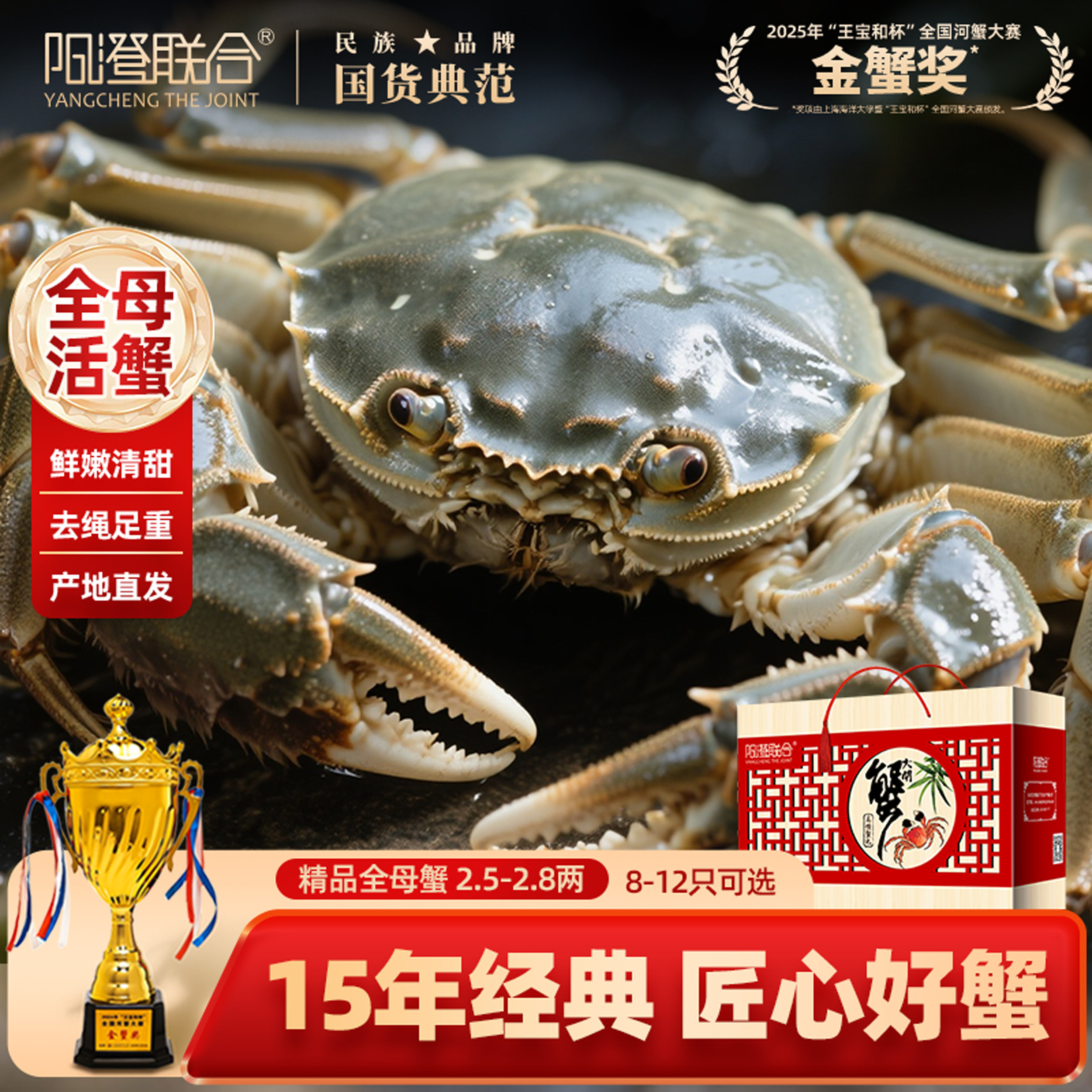 精蟹阳澄联合鲜活大闸蟹源头直发