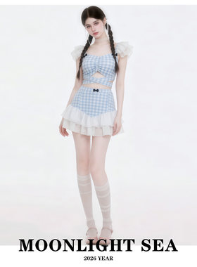 少女裙式遮肚显瘦游泳衣