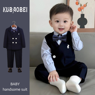 儿童小西装套装春秋男宝宝周岁礼服生日宴花童男童主持人演出西服