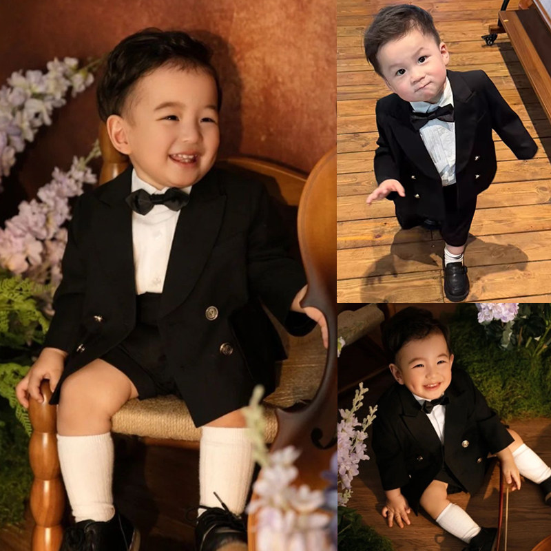 男宝宝周岁生日抓周西服套装