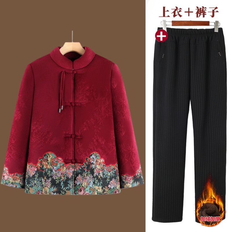 老年人冬季棉服奶奶冬装唐装棉衣外套中式国风老太太棉袄老人衣服