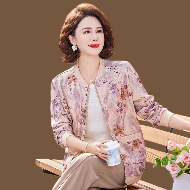 中老年女装妈妈春秋季2026新款夹克外套薄款防晒衣透气夏装棒球服