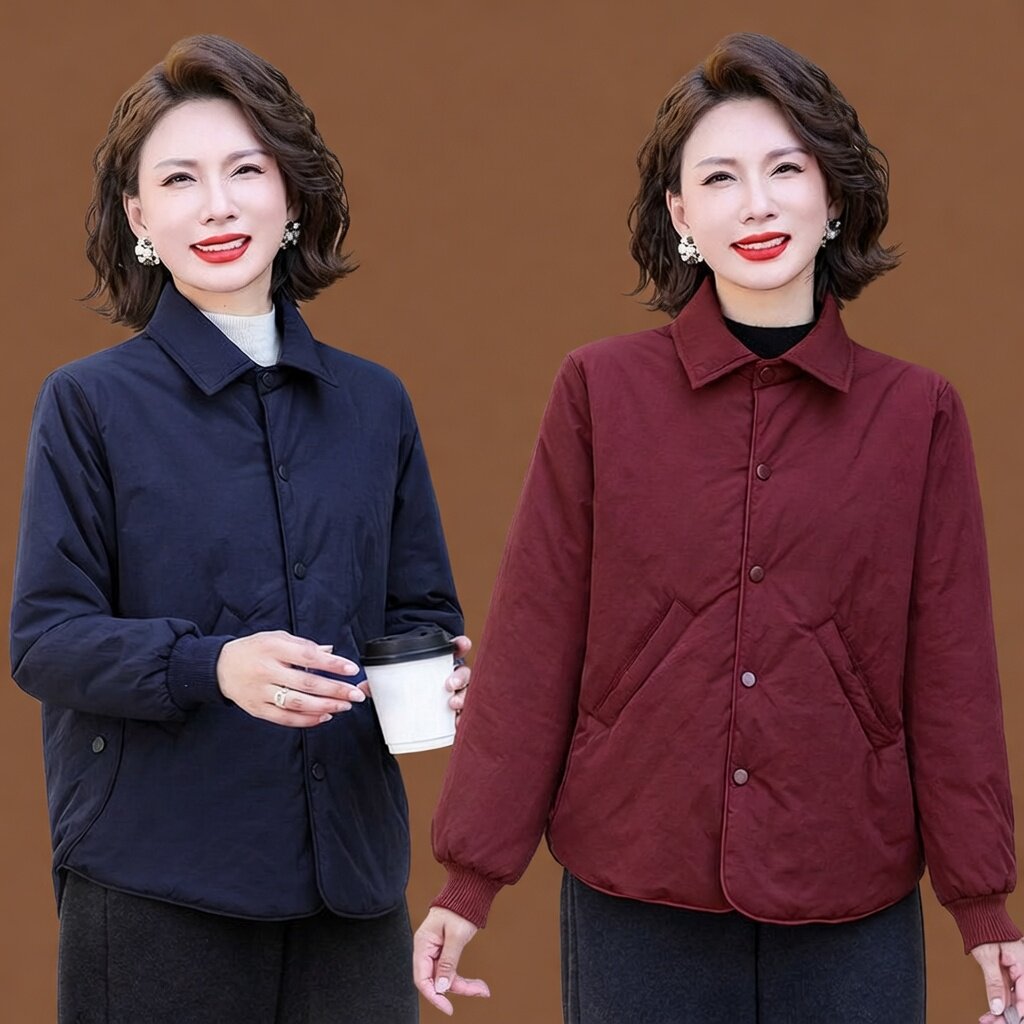 中老年女士冬季保暖棉服大码宽松外套显瘦百搭休闲上衣