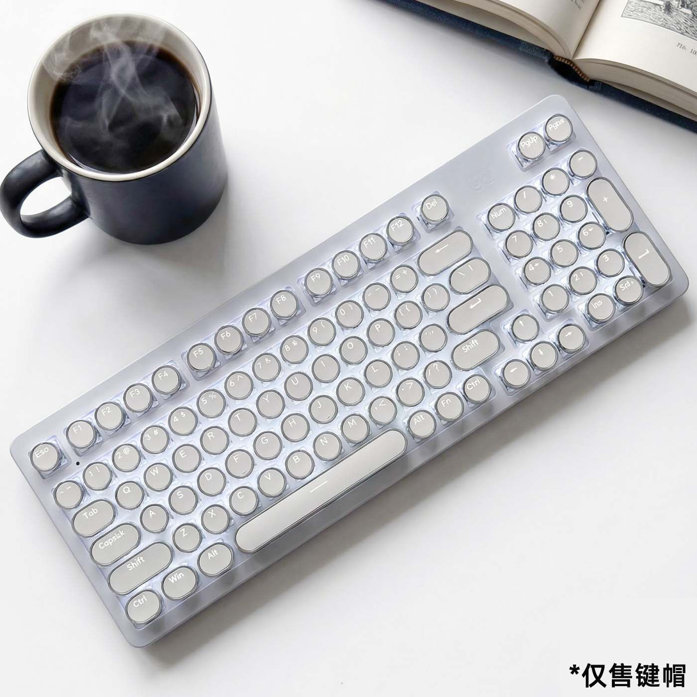 机械键盘键帽透光圆形复古朋克图片