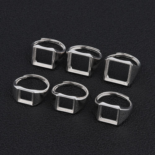 纯银S925戒指空托活口镶嵌