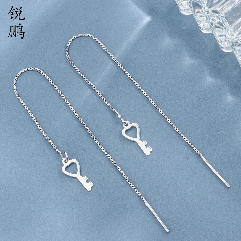 S925通体纯银气质流苏耳线
