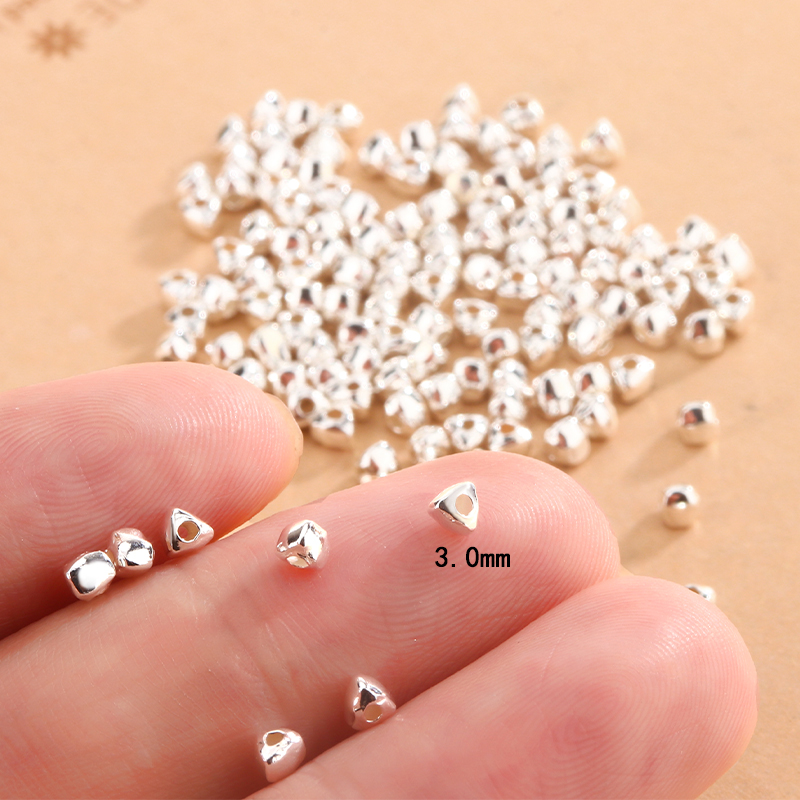 S925纯银DIY配件立体三角碎银