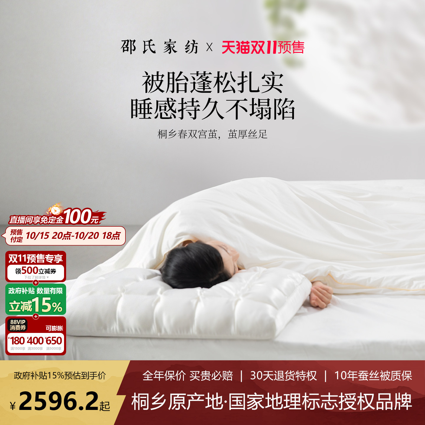 【双11预售】高端春双宫桑蚕丝被100%桑蚕丝子母被秋冬被子被芯