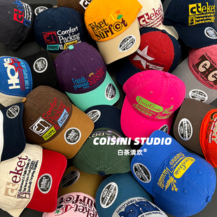 2025新款 复古街头潮人字母刺绣棒球帽子女夏休闲百搭鸭舌帽男 美式