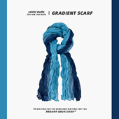 森系复古民族风扎染渐变褶皱围巾女川西废土风褶皱薄款 丝巾披肩潮