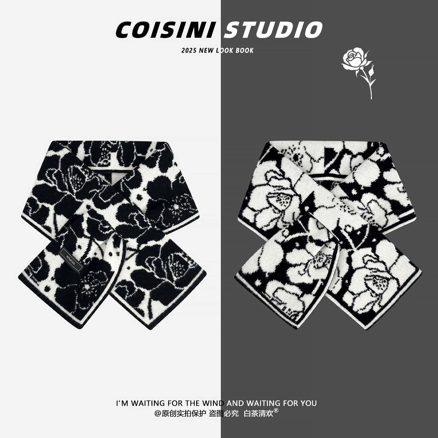 100%纯羊毛复古玫瑰提花围巾女秋冬交叉保暖护颈短款围脖出行百搭,服饰配件/皮带/帽子/围巾,围巾/丝巾/披肩,淘宝优惠券,粉丝福利购,淘宝优惠卷