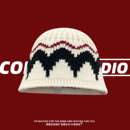 日系复古费尔岛风针织渔夫帽子男女同款 宽檐显脸小毛线盆帽潮 冬季