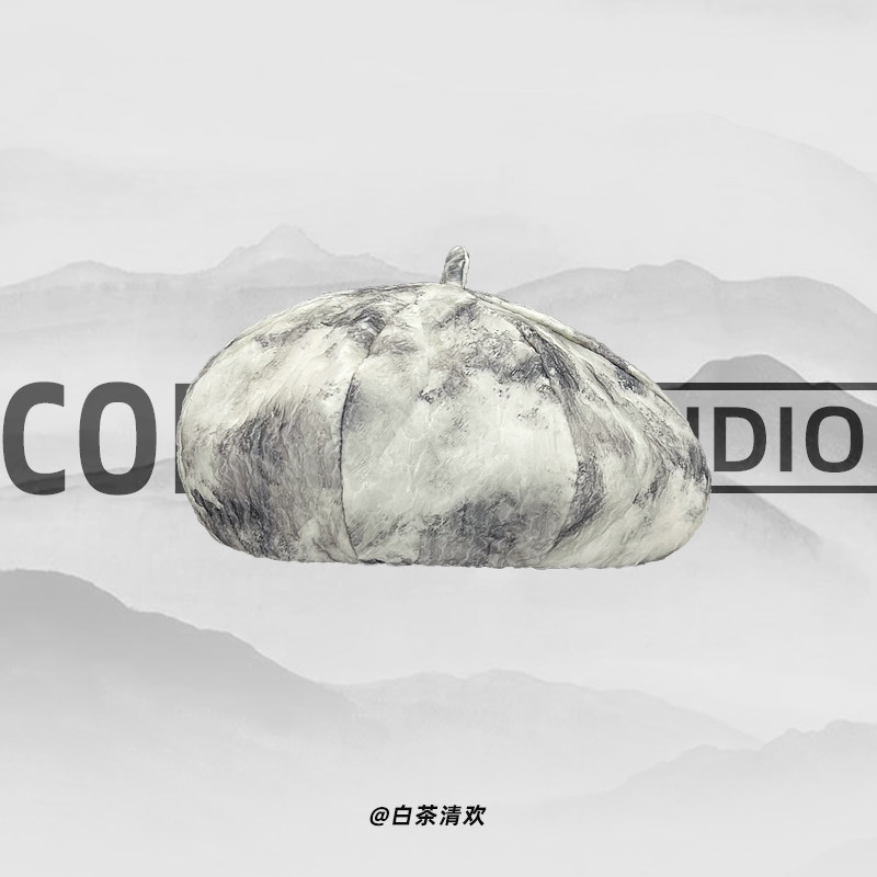 新中式国风水墨画扎染泡泡纱贝雷帽女春夏时髦穿搭画家帽子显脸小,服饰配件/皮带/帽子/围巾,帽子,淘宝优惠券,粉丝福利购,淘宝优惠卷