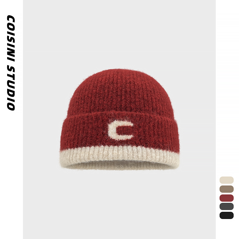 韩版拼色小众个性男女保暖包头帽