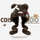 可爱蝴蝶结小熊猫咪耳朵毛绒帽子女秋冬保暖护耳显脸小针织雷锋帽