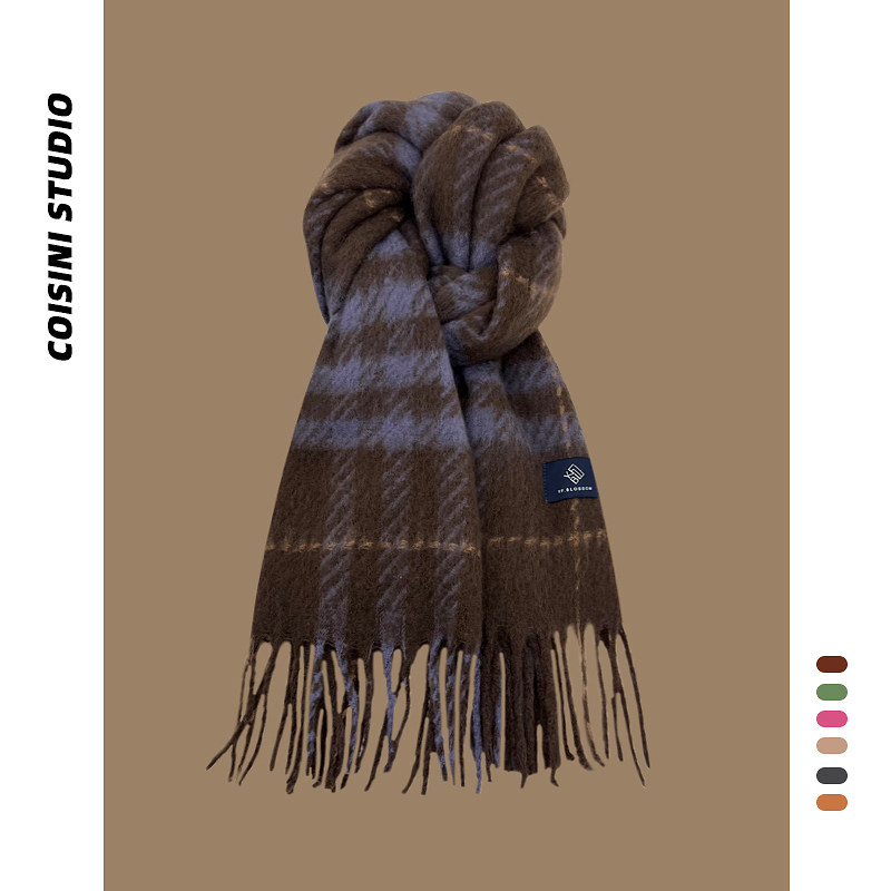 2025新款复古格纹马海毛围巾女秋冬季加厚保暖气质百搭情侣围脖潮,服饰配件/皮带/帽子/围巾,围巾/丝巾/披肩,淘宝优惠券,粉丝福利购,淘宝优惠卷