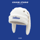 2025新款 日系可爱兔耳朵仿貂毛毛线帽子女秋冬保暖百搭学生针织帽