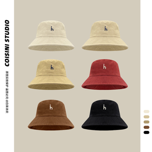 日系纯色简约百搭渔夫帽子女生春夏季 宽檐显脸小素颜遮阳防晒帽潮