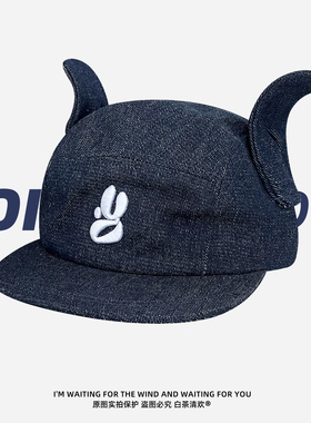 金道勋韦雪同款韩版立体翅膀刺绣棒球帽子男女百搭设计感鸭舌帽潮