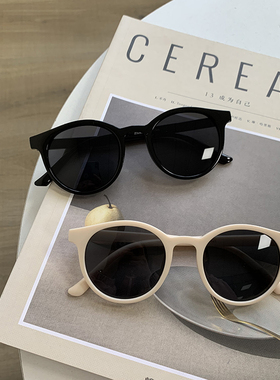 ins网红港味复古圆形女2024小框