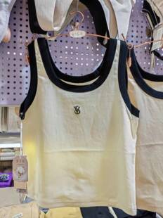 俏璐娜607纯色棉薄背心字母中版 吊带女宽带45cm薄T恤圆领606美背