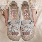 中老年舒适妈妈鞋 新中式 国风渔夫鞋 女透气民族风绣花鞋 老北京布鞋