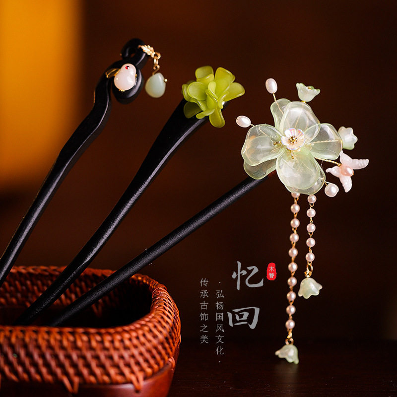 新款发簪木簪组合多种类古风造型搭配头饰发饰汉服盘发古典盘发