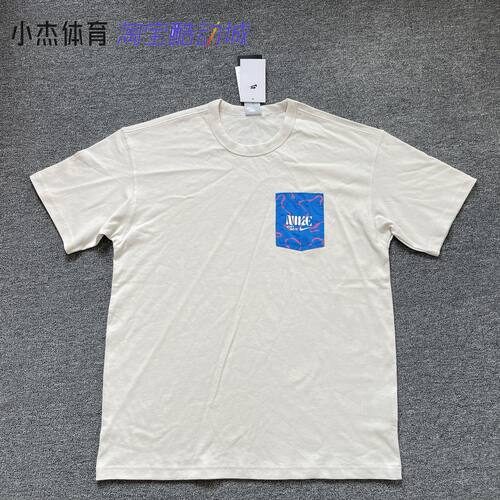 印花口袋宽松透气圆领短袖T恤