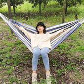 加厚帆布单人双人野营沙滩露营儿童野餐自驾游防侧翻户外秋千吊床