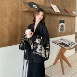 黑色西装外套女2025春季新款高级感宽松长袖休闲开衫独特别致上衣，女装短外套，2C170