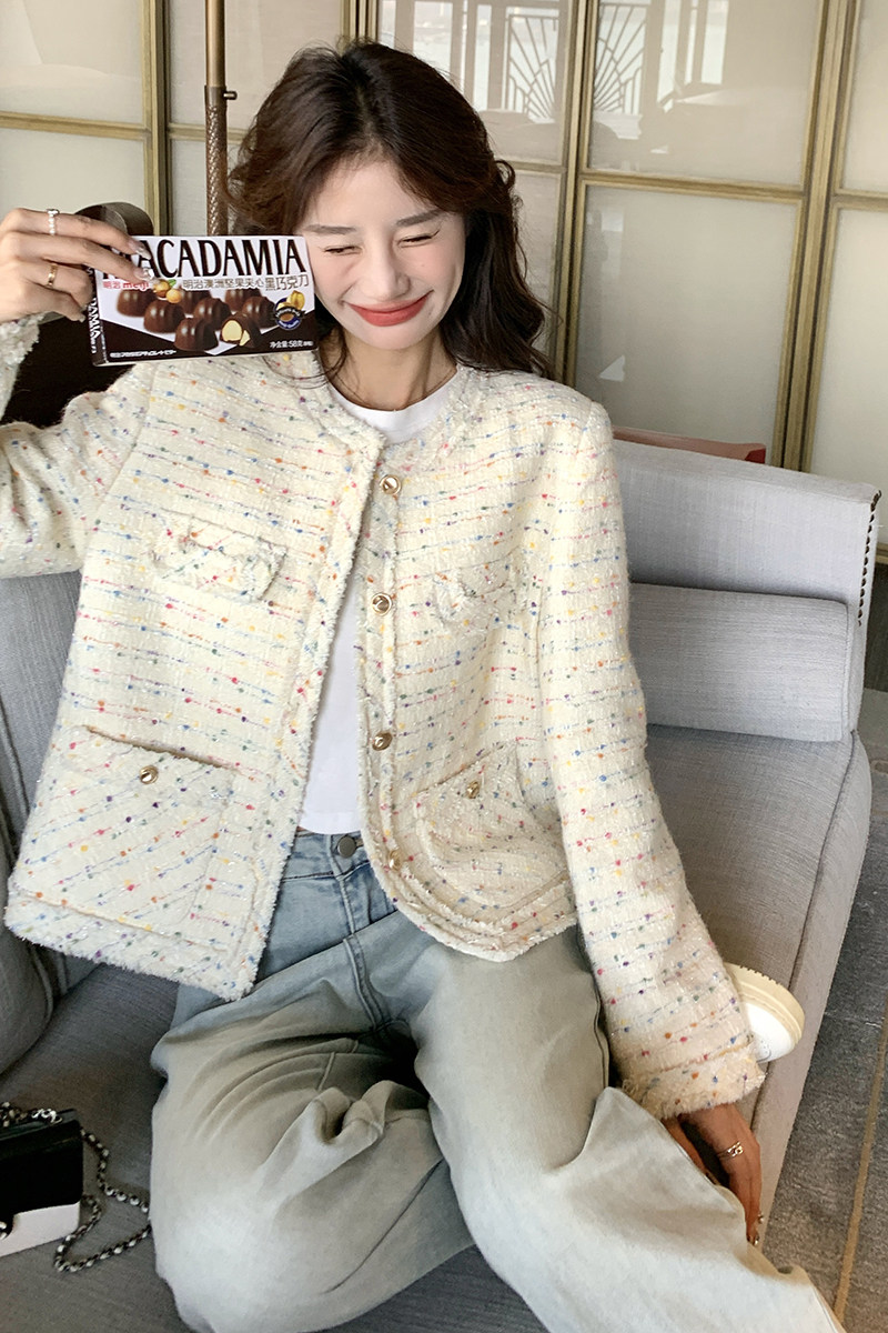 新款彩虹小香风外套2C170--3003--P145控198,女装短外套,2C170