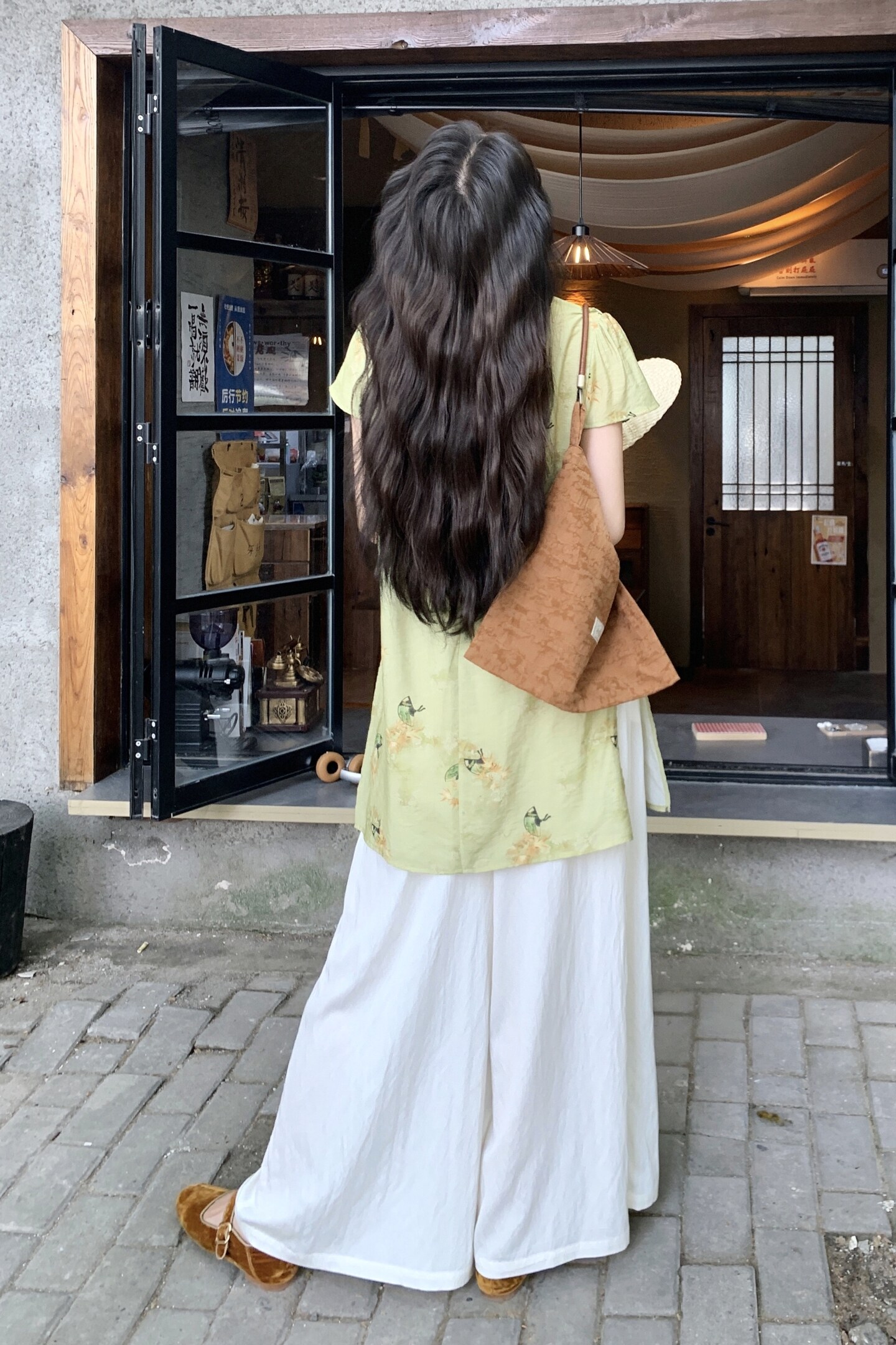 新中式盘扣改良旗袍上衣国风套装女2025夏款宽松裤子阔腿裤两件套,女装套装/套裙,2C170