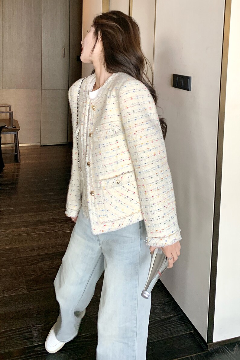 新款彩虹小香风外套2C170--3003--P145控198,女装短外套,2C170